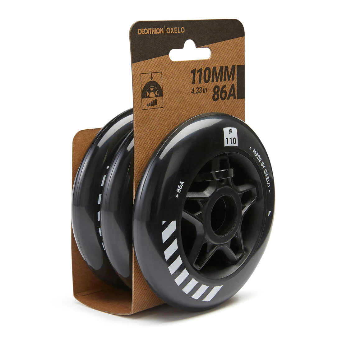 3 Ruedas Patines Oxelo 110 mm 86A Negro - Image 5