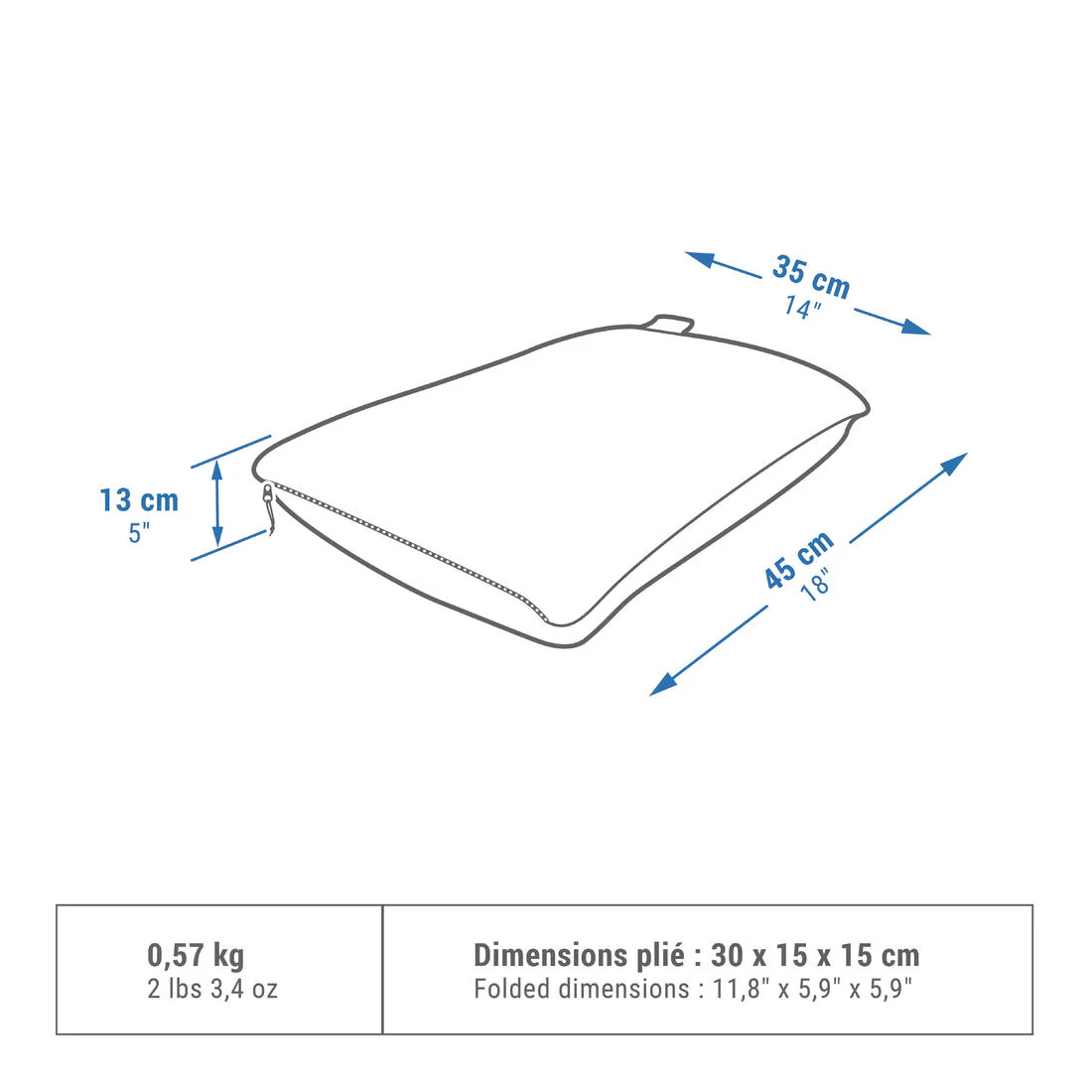 Almohada de viaje ultracompacta algodón Quechua Ultim Comfort - Image 3