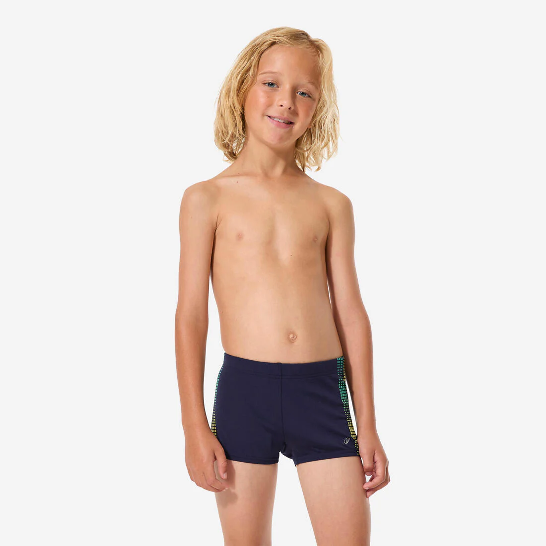 Bañador Niño Adolescente Bóxer Natación Fiti Azul Amarillo - Image 3