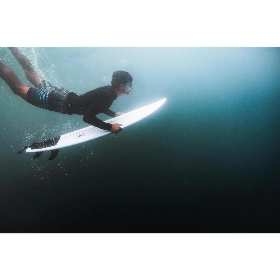 Bañador Niño corto Surf 900 Negro Azul Rayas - Image 7