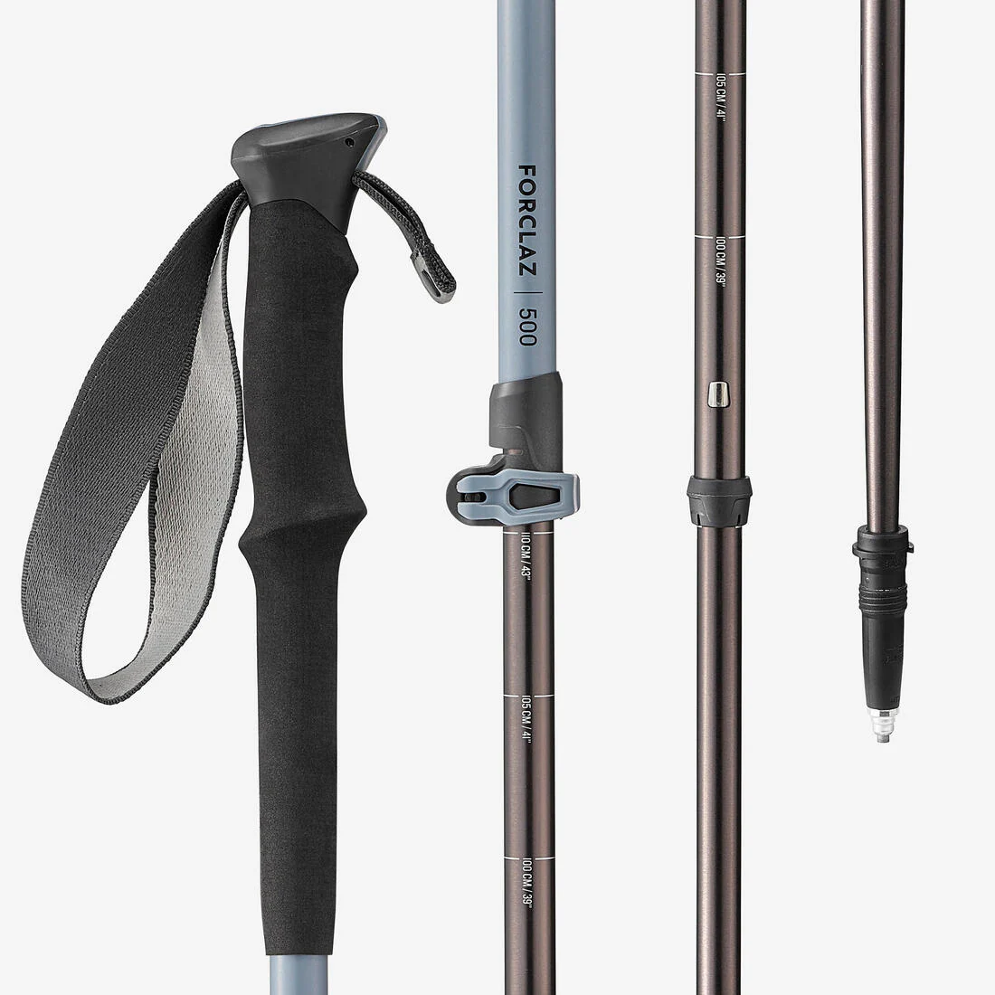 Bastón telescópico de trekking 1 unidad ajuste rápido Forclaz MT500 - Image 5