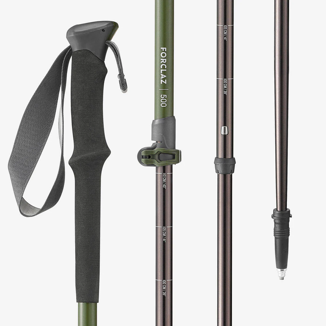 Bastón telescópico de trekking 1 unidad ajuste rápido Forclaz MT500 - Image 6