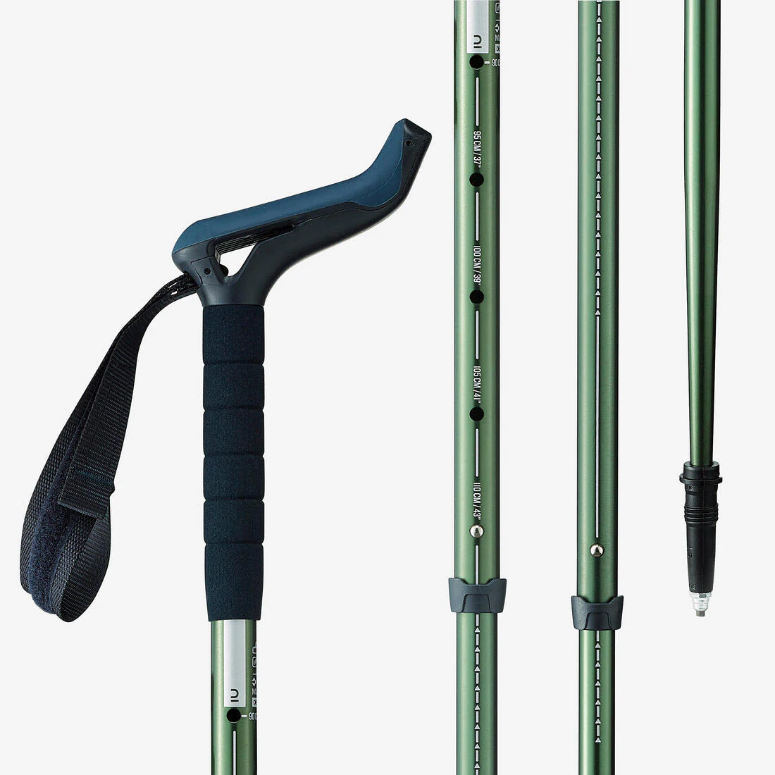 Bastón telescópico de trekking 1 unidad ergonómico Forclaz MT100 - Image 3