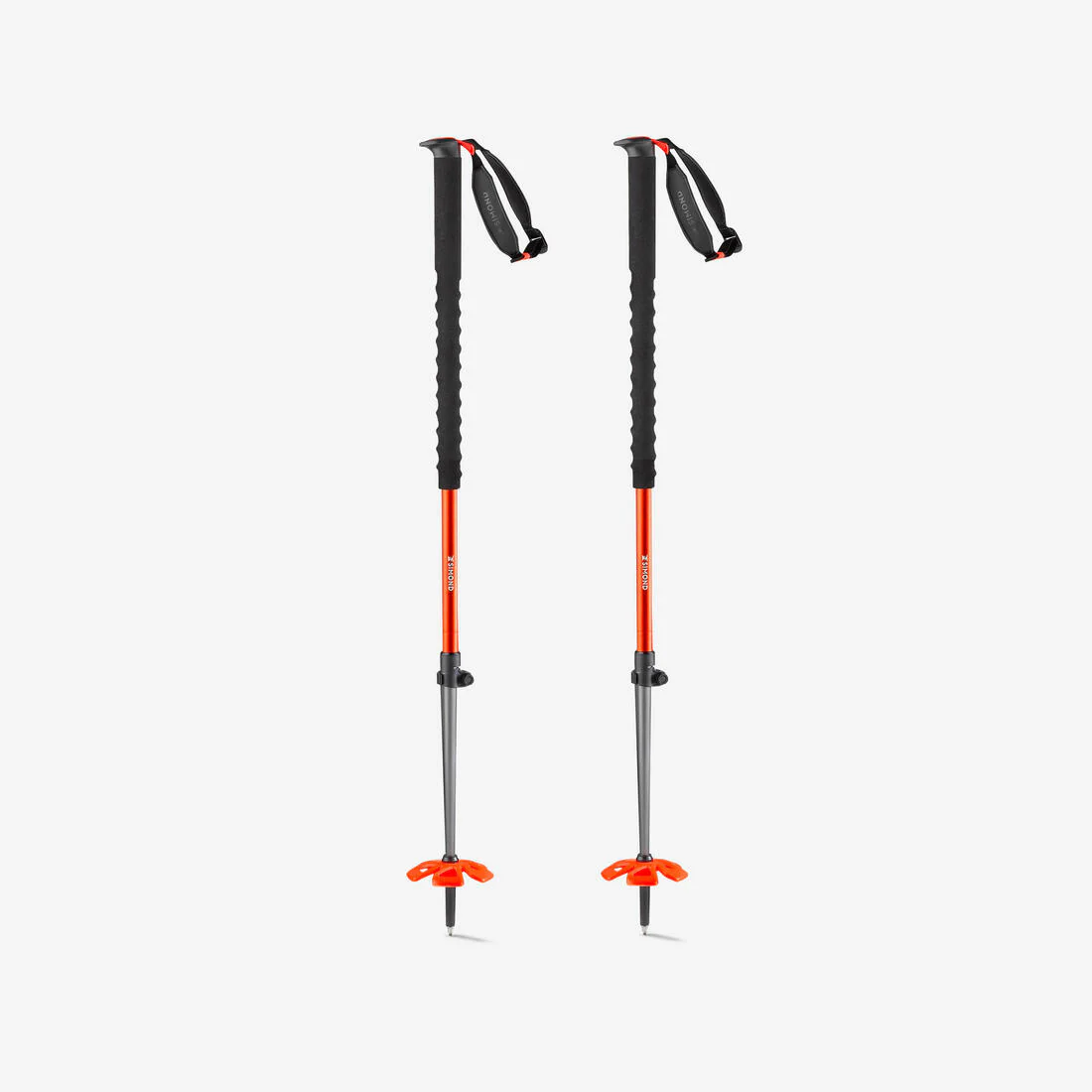 Bastones esquí travesía y freeride telescópicos, SIMOND VARIO 2 Safety naranja