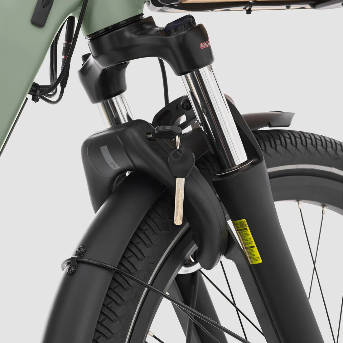 Bicicleta de carga cargobike eléctrica longtail carga trasera R500E Verde Claro - Image 19