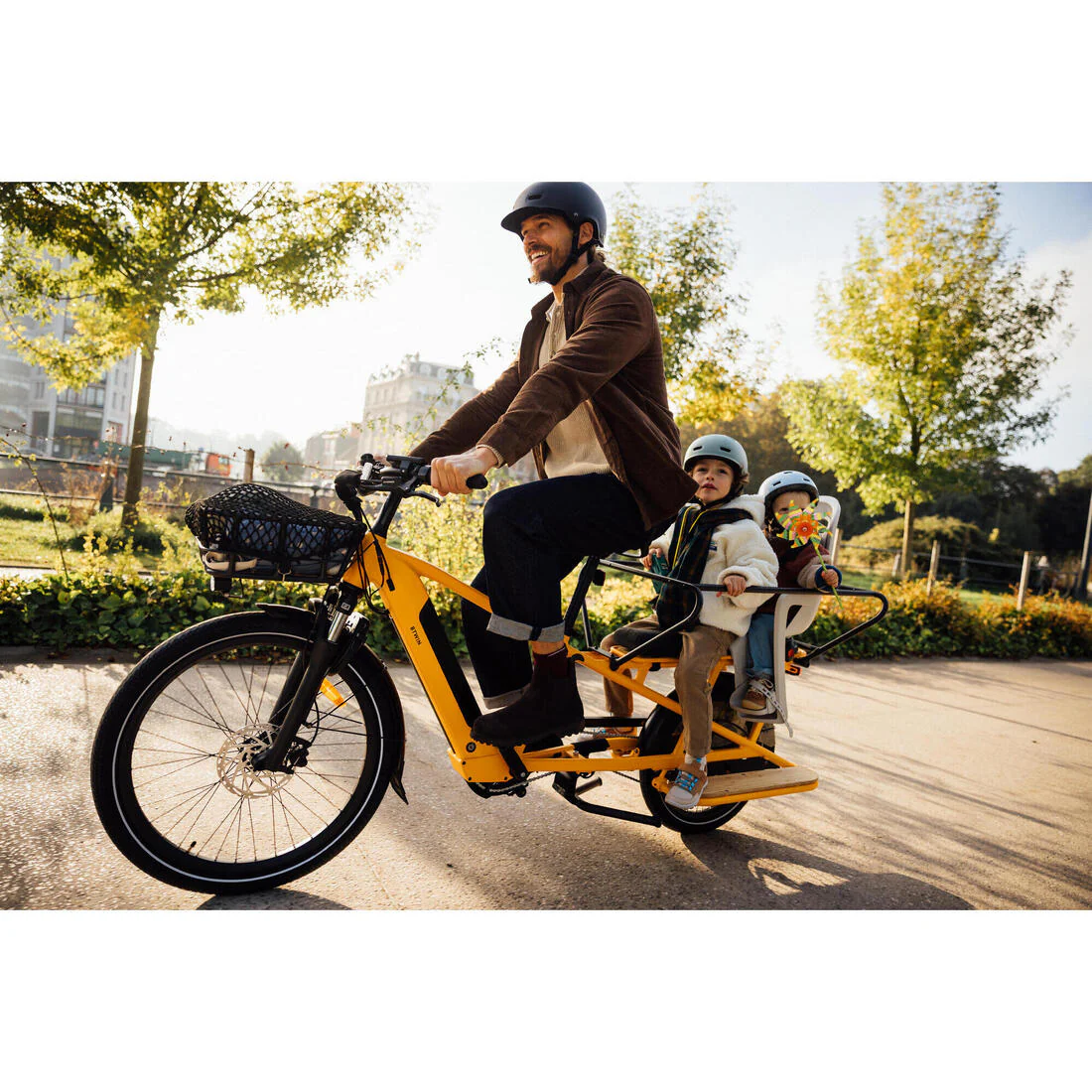 Bicicleta de carga cargobike eléctrica longtail carga trasera R500E Verde Claro - Image 27
