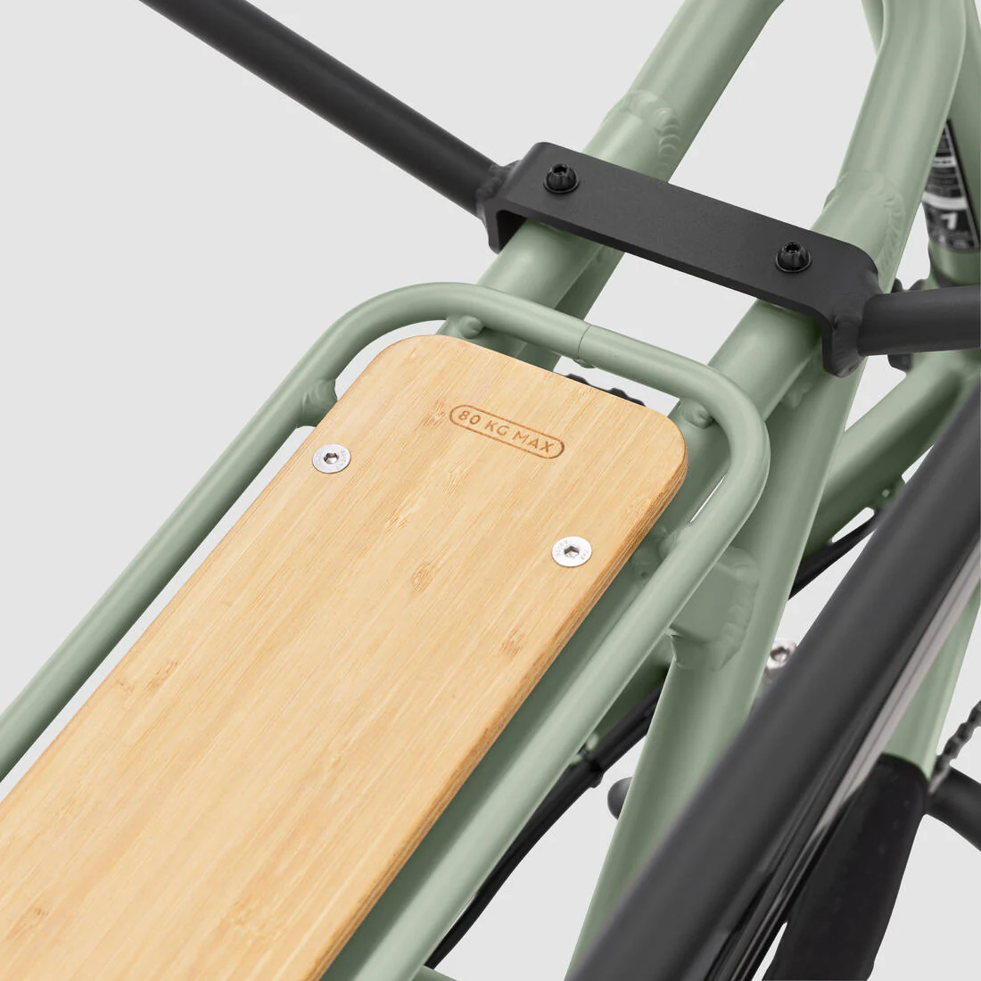 Bicicleta de carga cargobike eléctrica longtail carga trasera R500E Verde Claro - Image 4