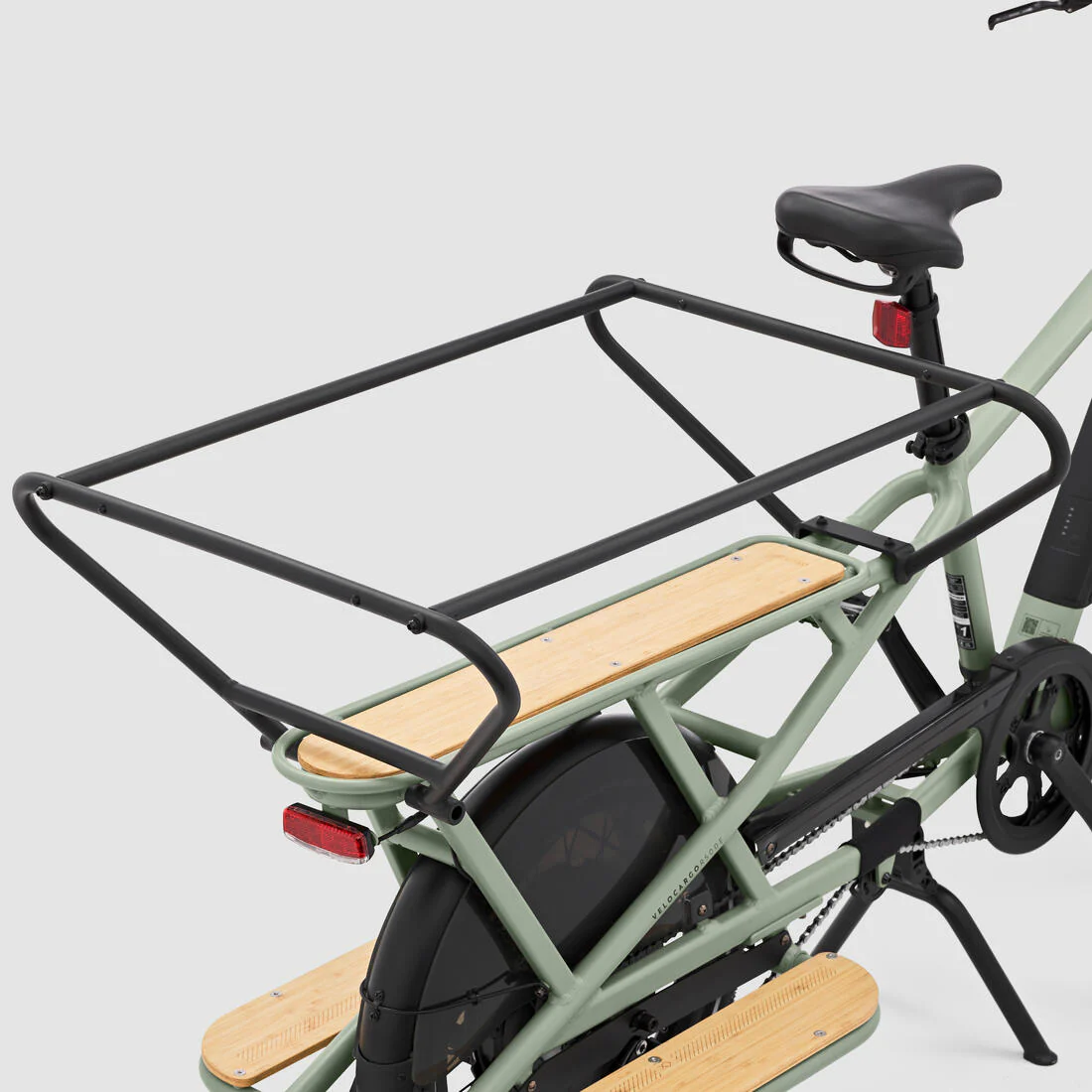 Bicicleta de carga cargobike eléctrica longtail carga trasera R500E Verde Claro - Image 5