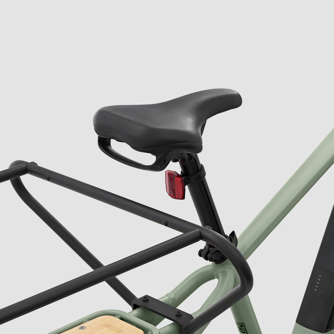 Bicicleta de carga cargobike eléctrica longtail carga trasera R500E Verde Claro - Image 7