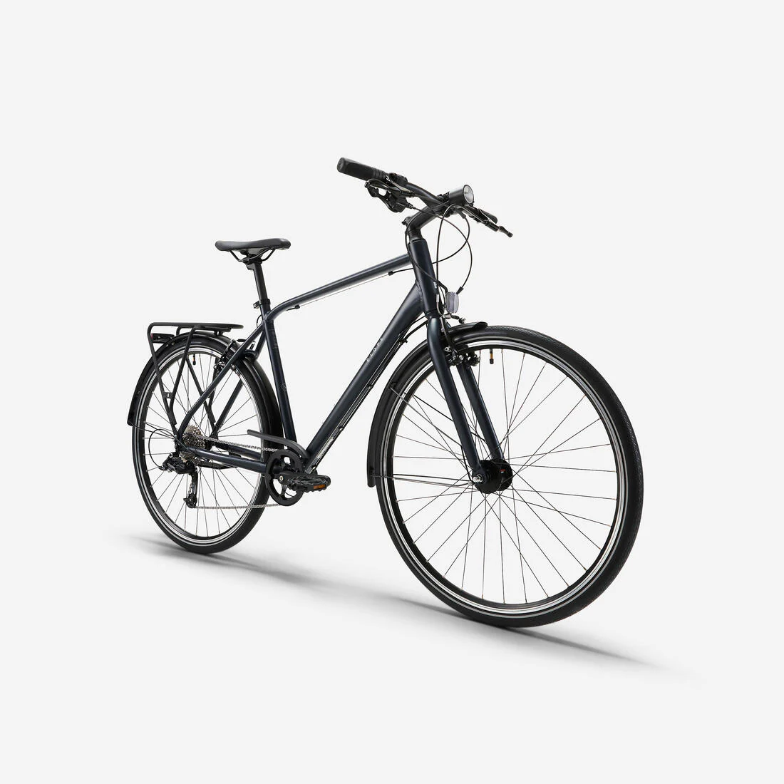 Bicicleta urbana larga distancia aluminio cuadro alto Elops 500 LD azul grisaceo - Image 2