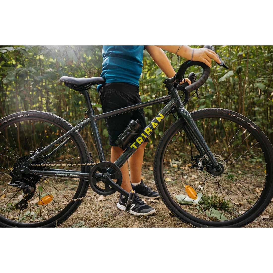Bidón ciclismo niños infantil Btwin 500 negro coral 380 ml - Image 5