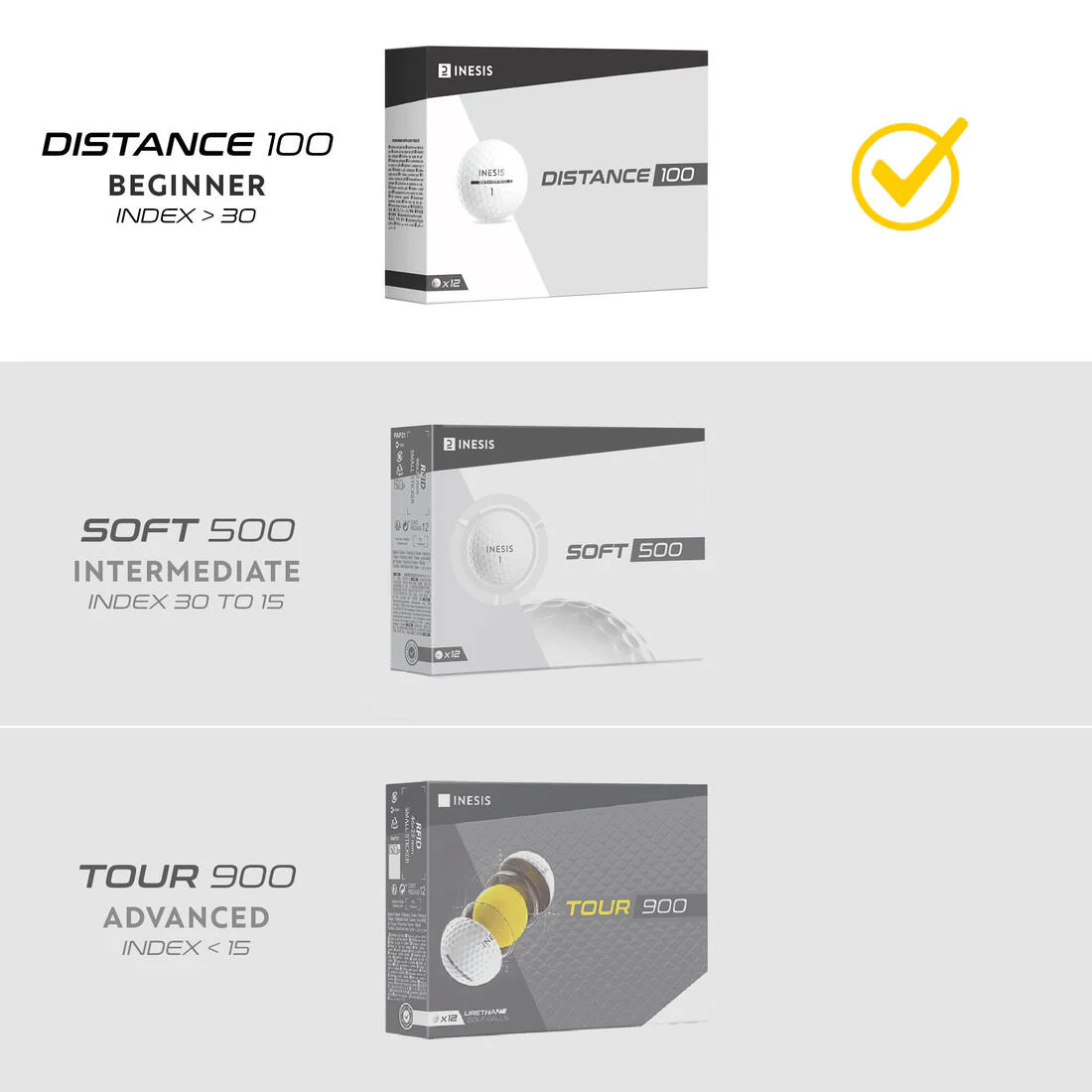 BOLAS GOLF x12 - INESIS DISTANCE 100 - Image 10