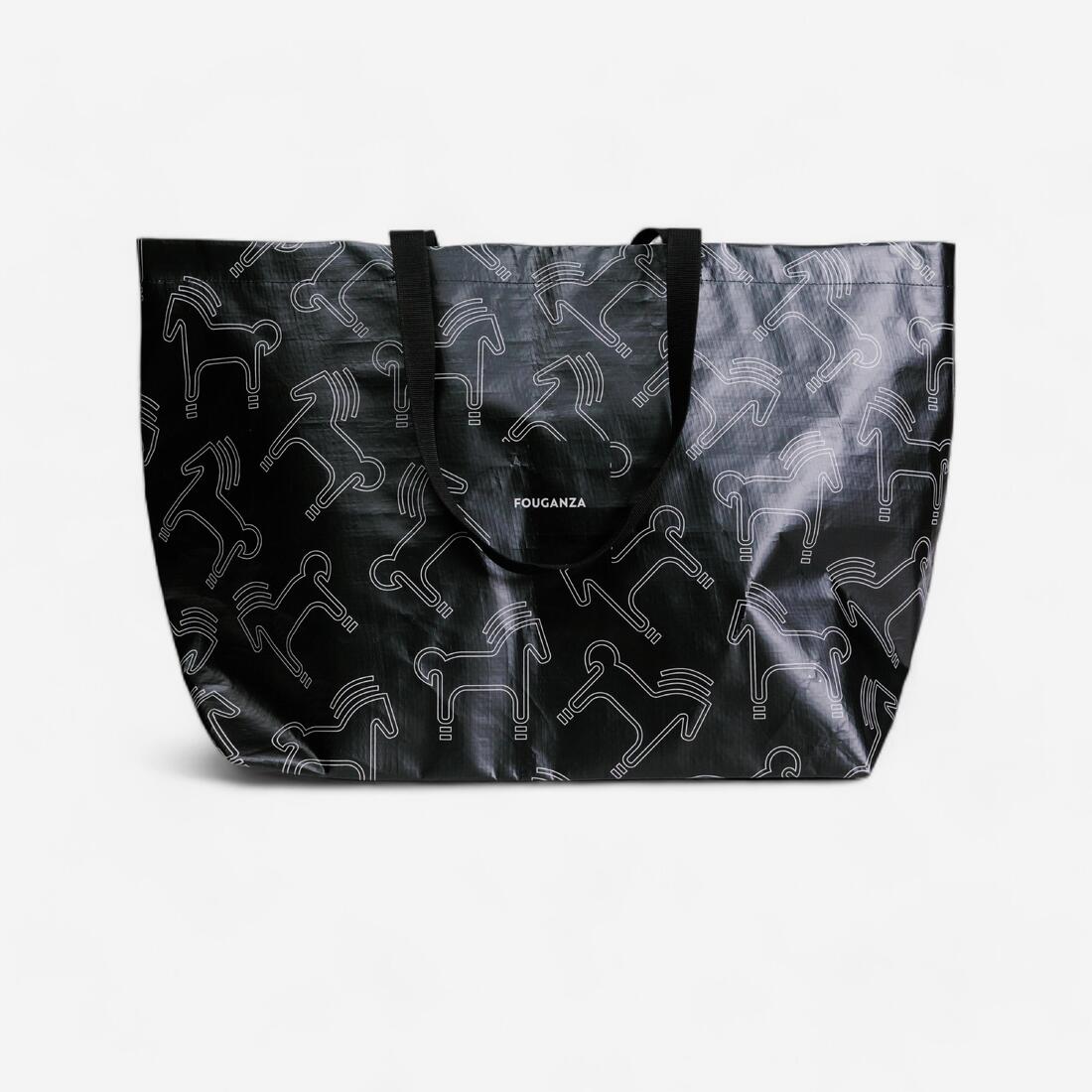 Bolsa Equitación Negra Beis Caballo