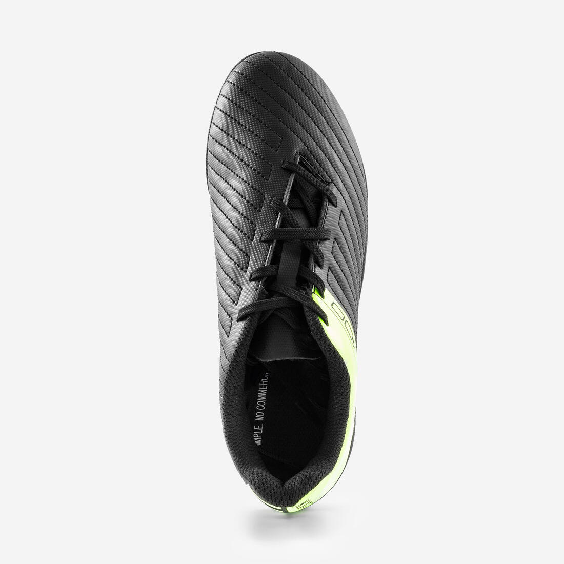 BOTAS DE FÚTBOL NIÑO CON CORDONES 100 AG/FG NEGRO Y AMARILLO - Image 5