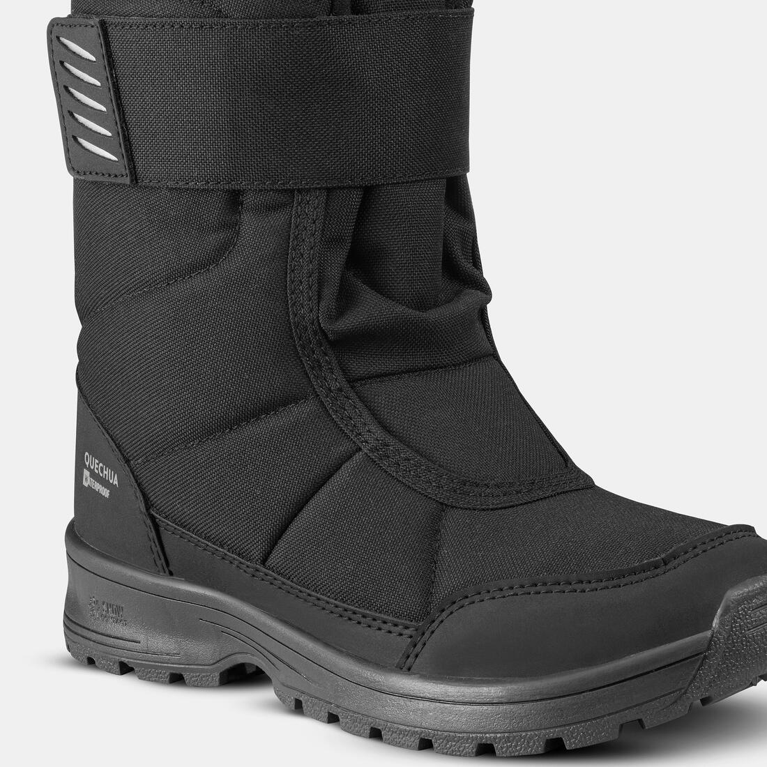 Botas nieve cálidas impermeables niños 24 a 38, SH100 tira autoadherente negro - Image 5