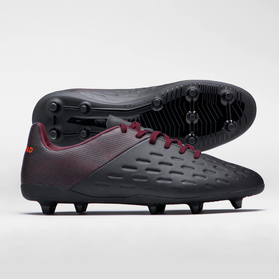 Botas de rugby moldeadas terrenos secos Hombre - ADVANCE R100 FG negro burdeos - Image 3
