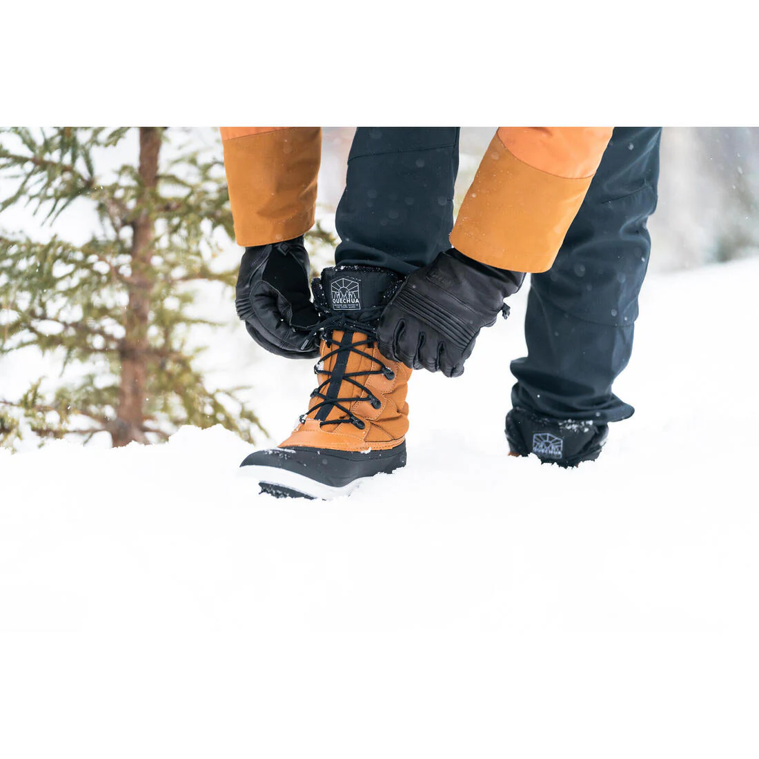 Botas de senderismo nieve cálidas impermeables hombre, NH500 negro - Image 10