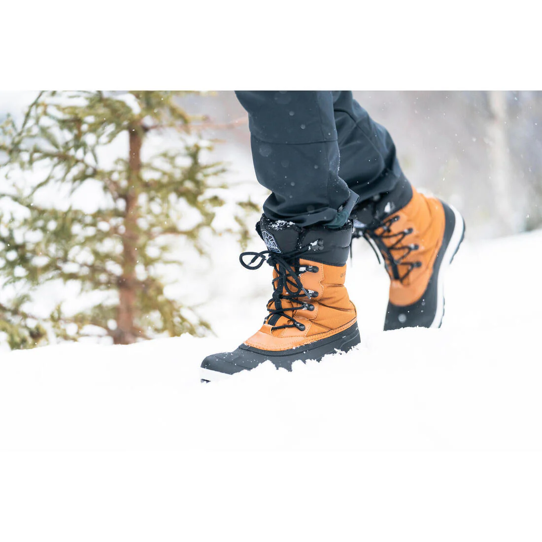 Botas de senderismo nieve cálidas impermeables hombre, NH500 negro - Image 8