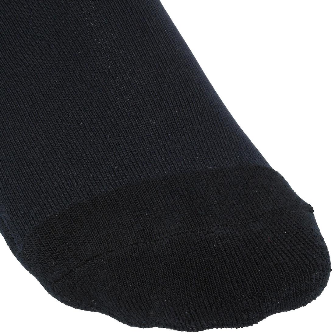 Calcetines Equitación Fouganza 100 Adulto Negro Rayas Blancas y Grises - Image 3
