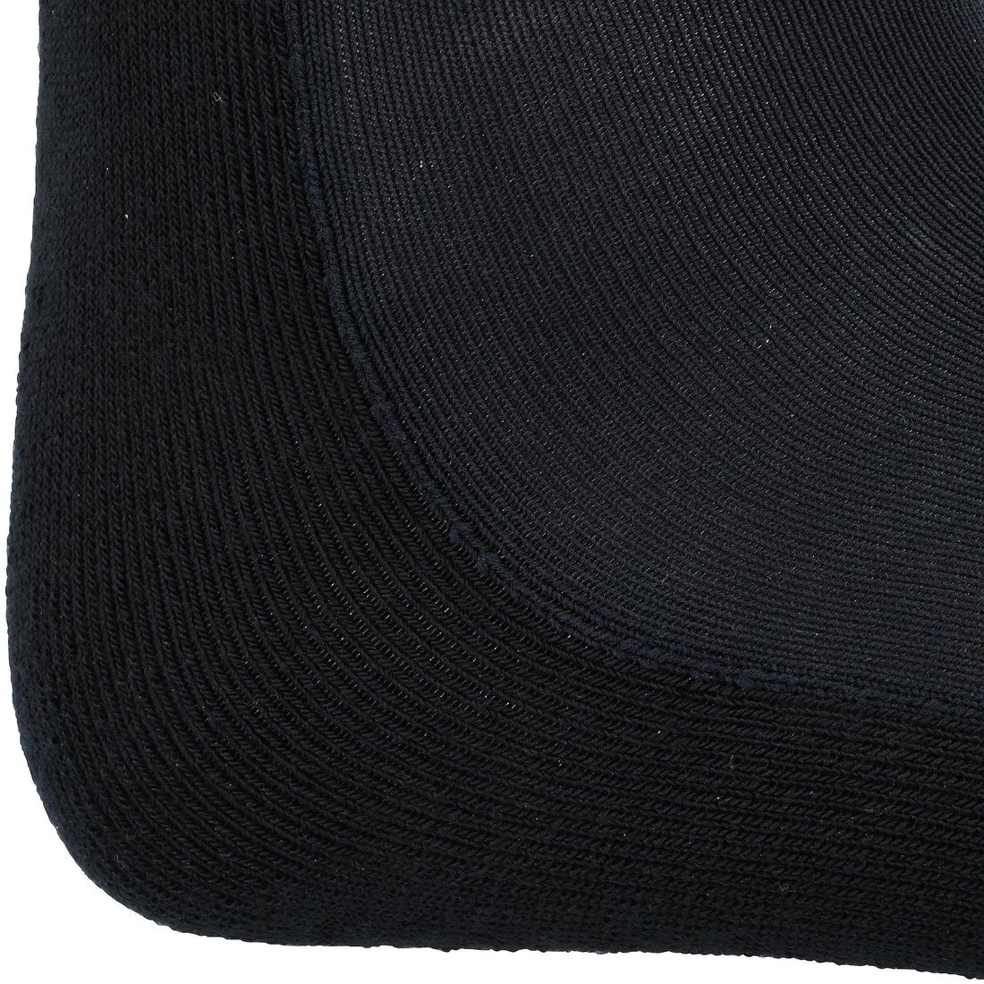 Calcetines Equitación Fouganza 100 Adulto Negro Rayas Blancas y Grises - Image 5