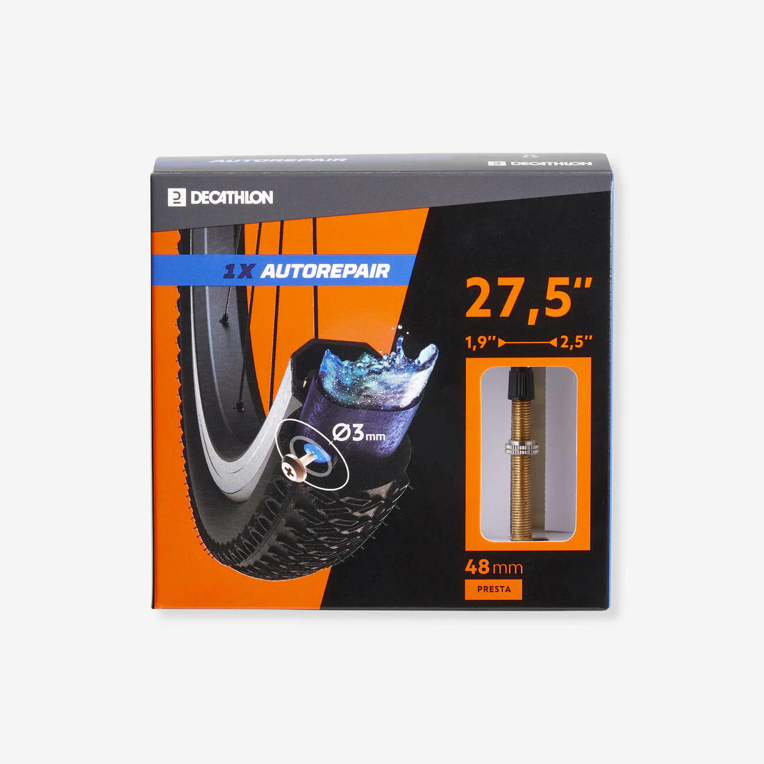 Cámara de aire bicicleta antipinchazos 27,5 x 1,90/2,50 válvula Presta 48 mm