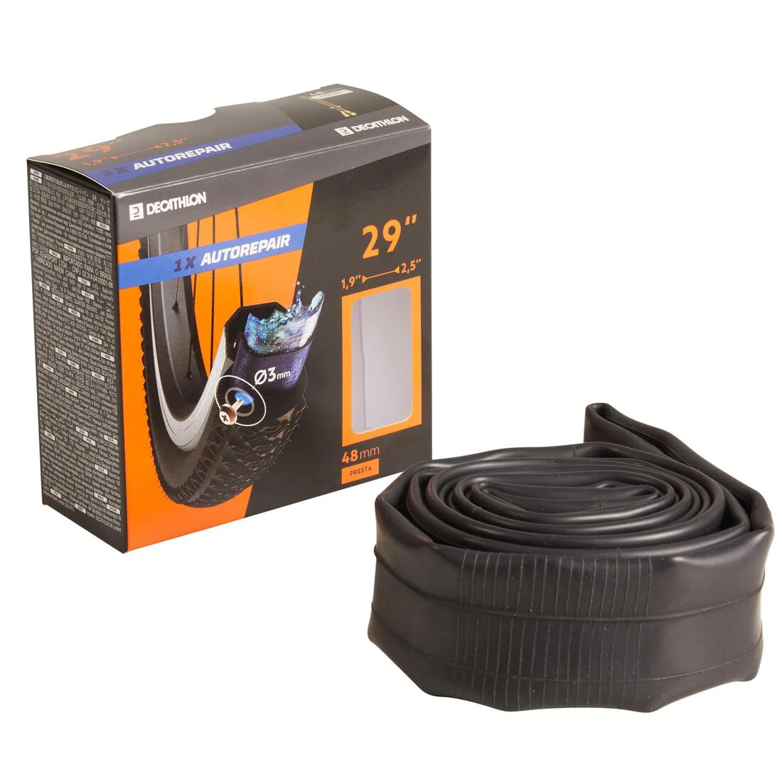 Cámara de aire bicicleta antipinchazos 29x1,9/2,5 válvula presta 48 mm - Image 3