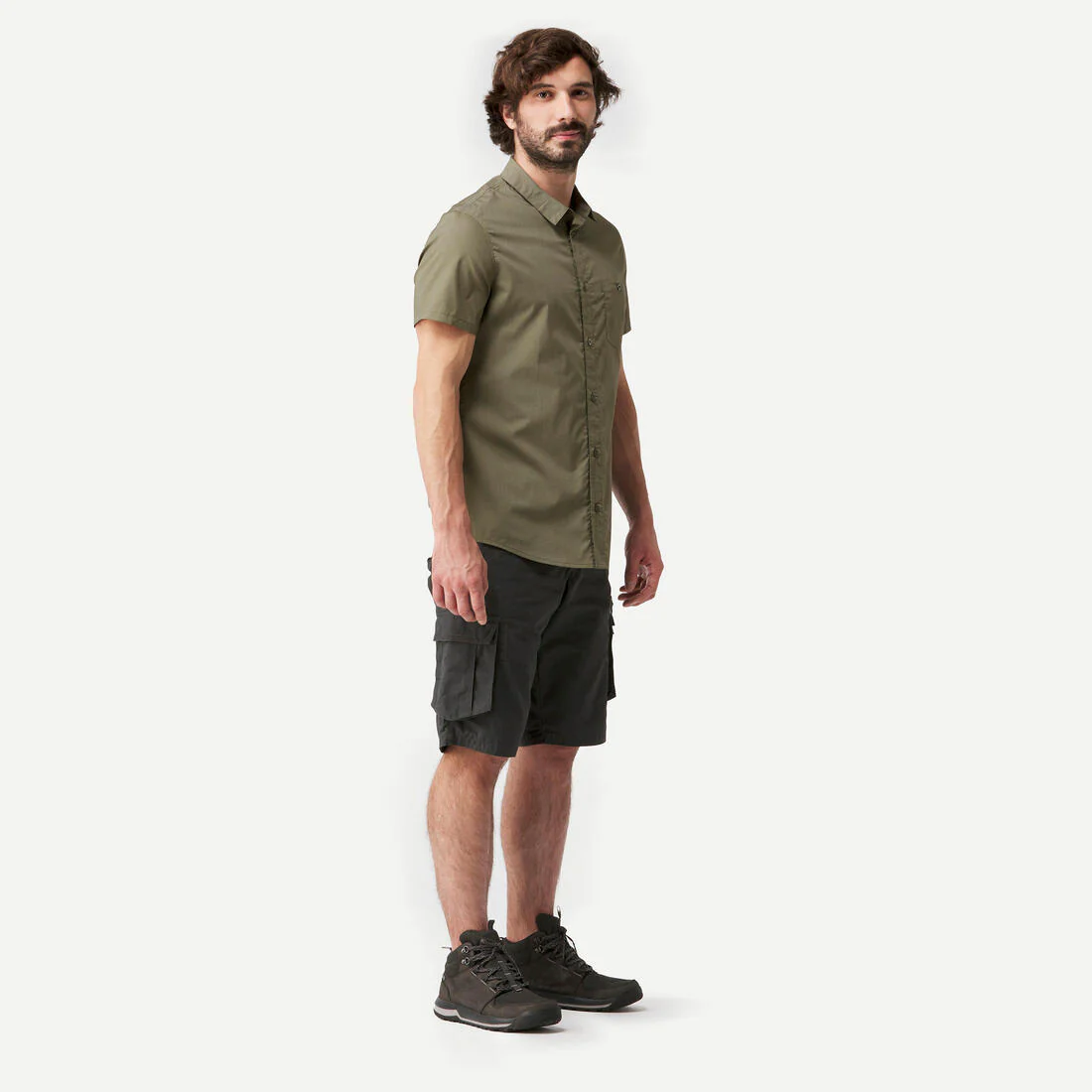Camisa de montaña y trekking manga corta Hombre Forclaz Travel 100 - Image 3