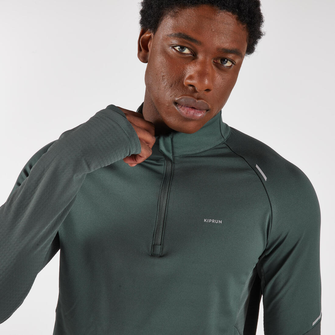 Camiseta cálida manga larga 1/2 cremallera hombre, Kiprun Run 500 Warm - Image 4