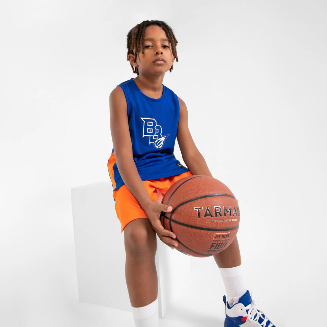 CAMISETA DE BALONCESTO SIN MANGAS NIÑO - T500 AZUL - Image 3