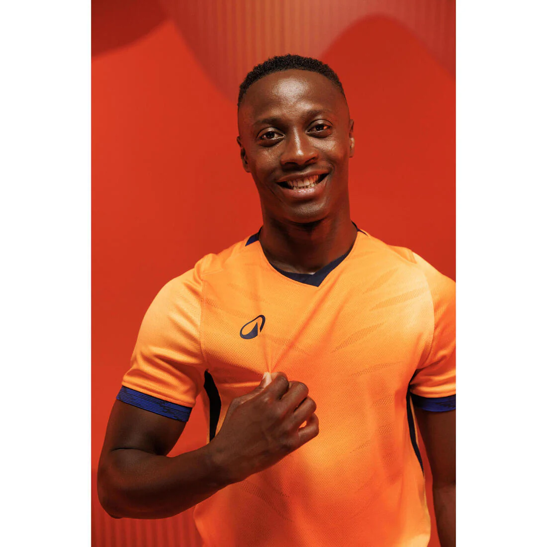 Camiseta de fútbol CLR adulto manga corta Naranja y azul marino - Image 13