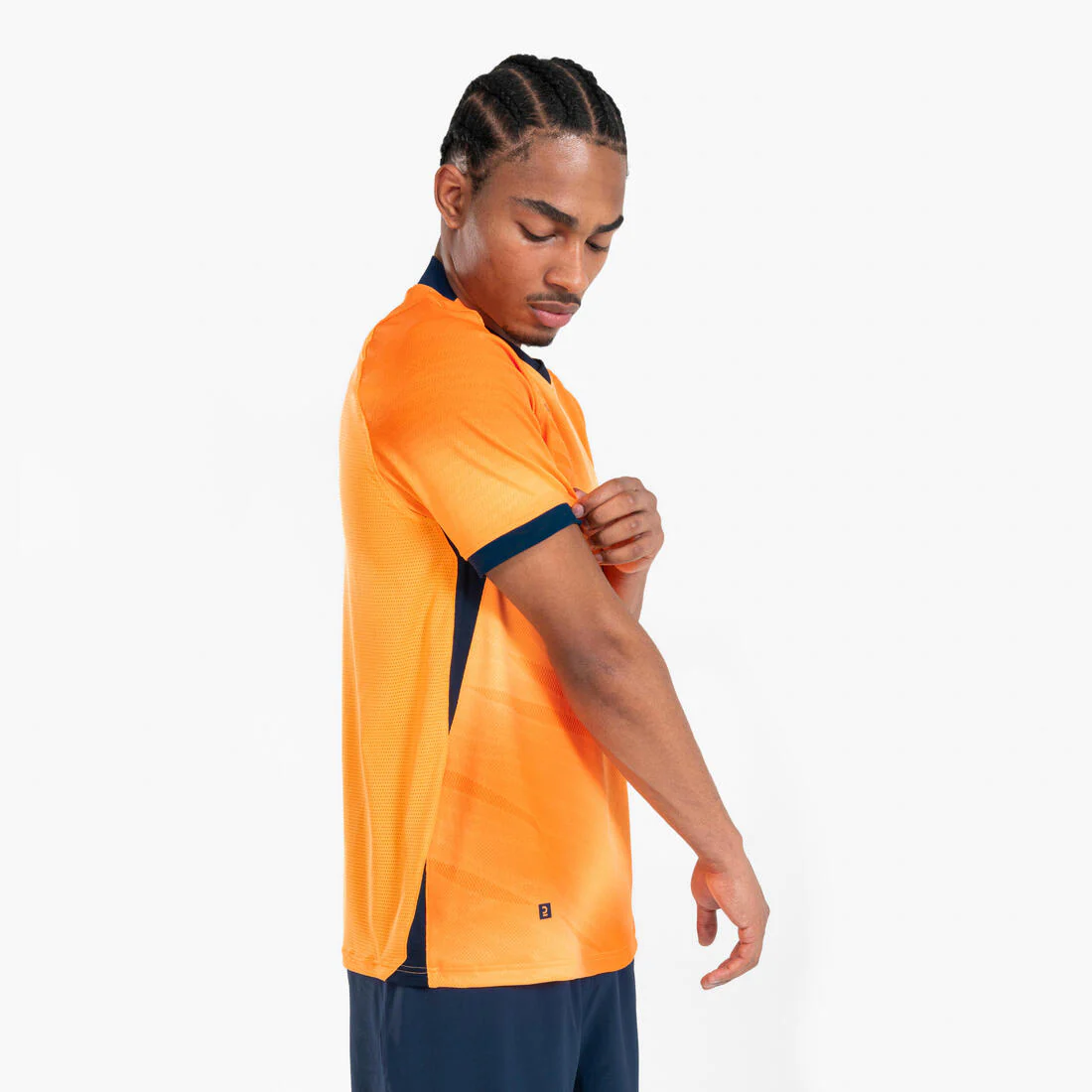 Camiseta de fútbol CLR adulto manga corta Naranja y azul marino - Image 4