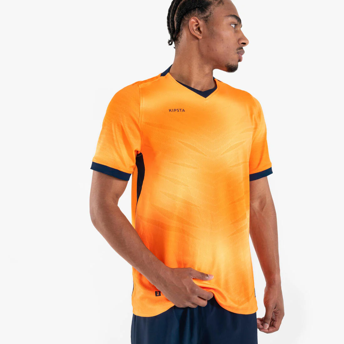 Camiseta de fútbol CLR adulto manga corta Naranja y azul marino - Image 6
