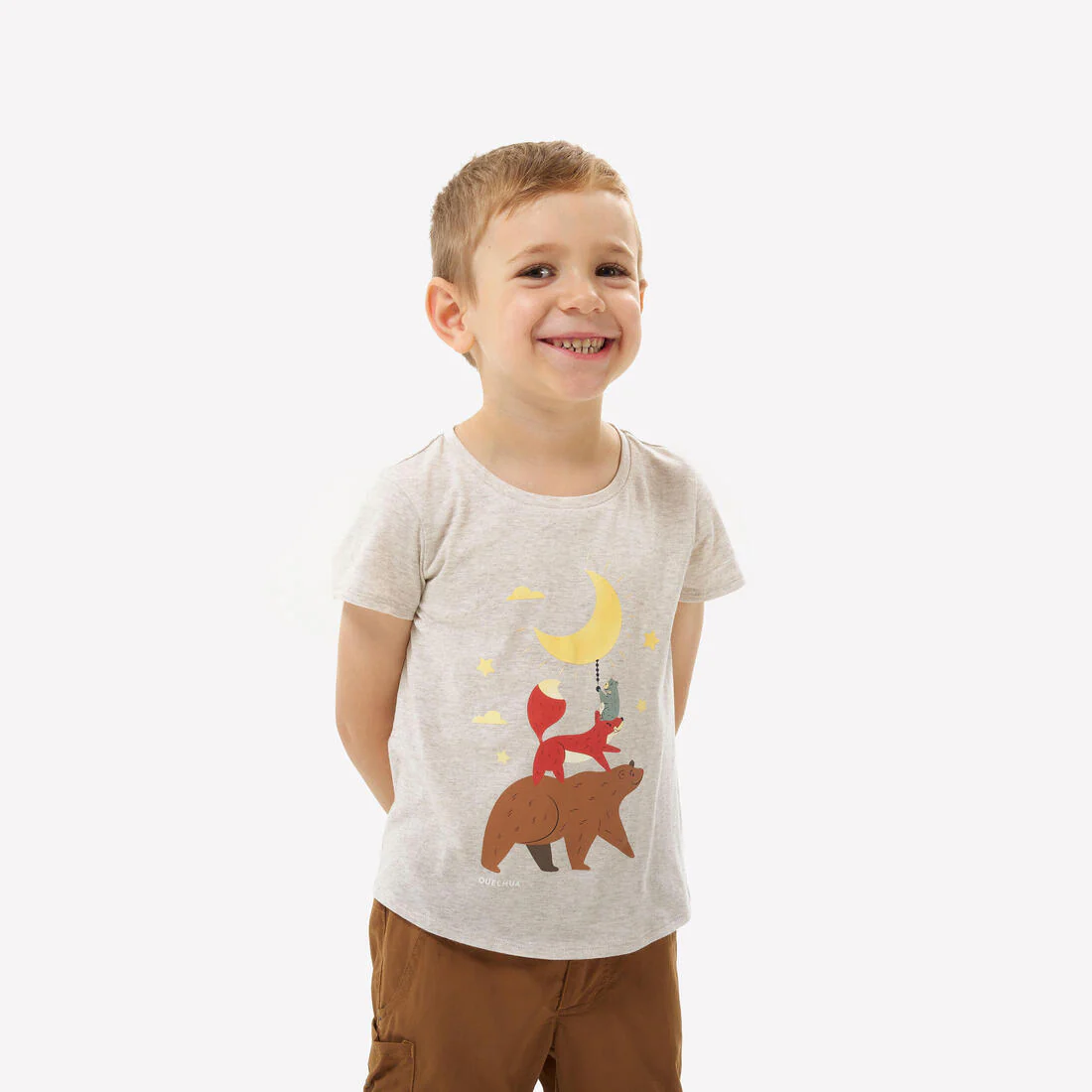Camiseta de montaña y trekking manga corta Niños 2-6 años Quechua MH100 - Image 3