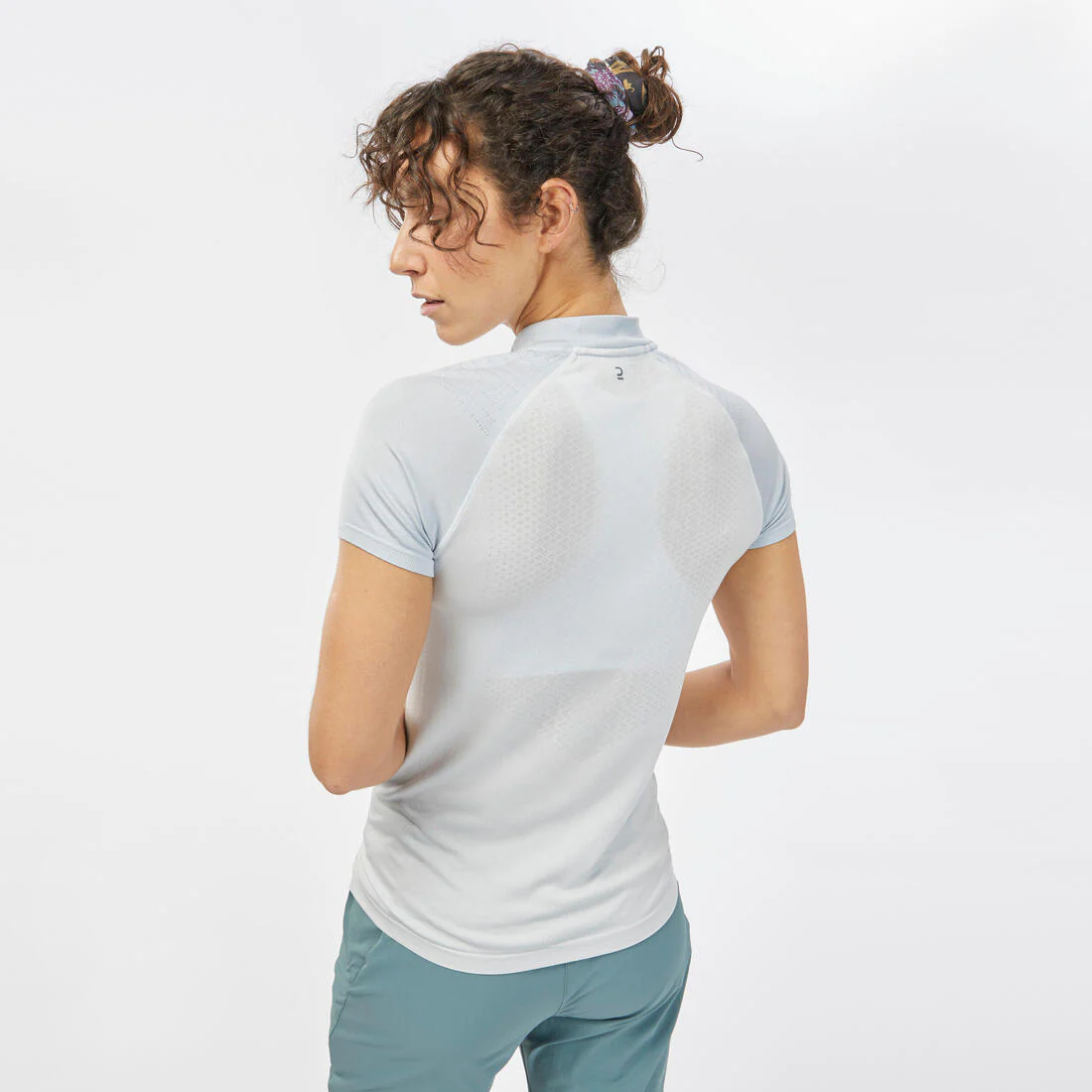 Camiseta de montaña y trekking Mujer con cremallera Quechua FH900 - Image 6