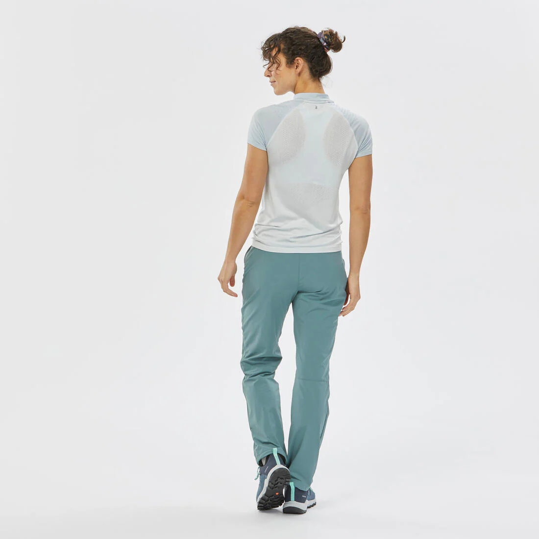 Camiseta de montaña y trekking Mujer con cremallera Quechua FH900 - Image 8