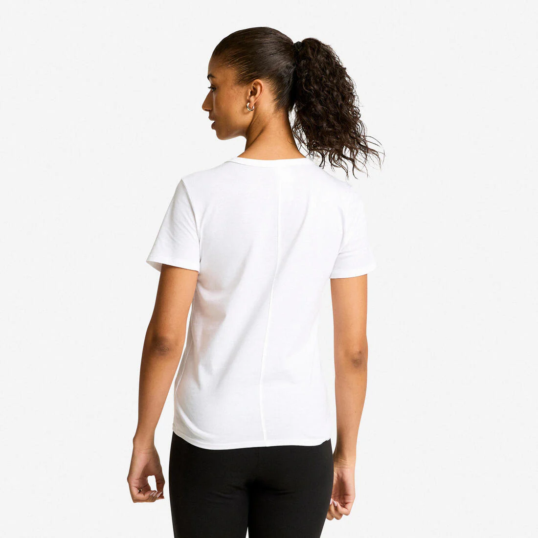Camiseta Fitness 100 Mujer Blanco Glaciar - Image 4