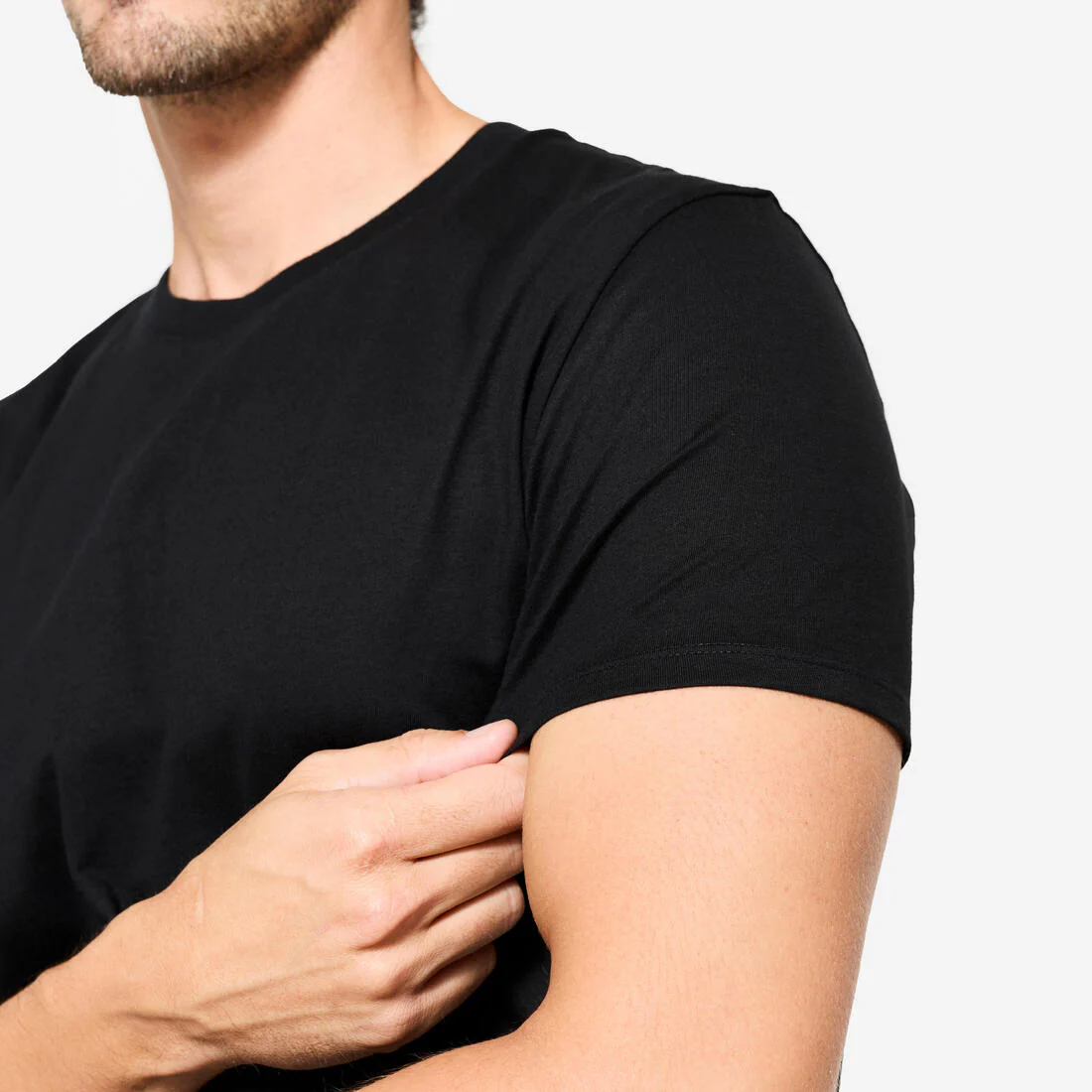 Camiseta Fitness 100 Sportee Hombre Negro Algodón - Image 10