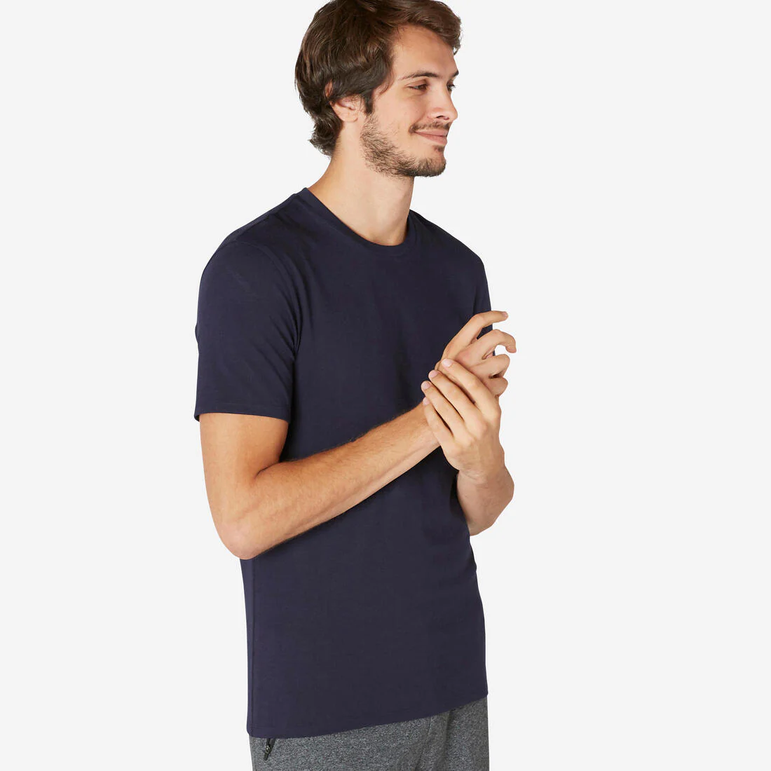 Camiseta manga corta Fitness 63% algodón slim Hombre