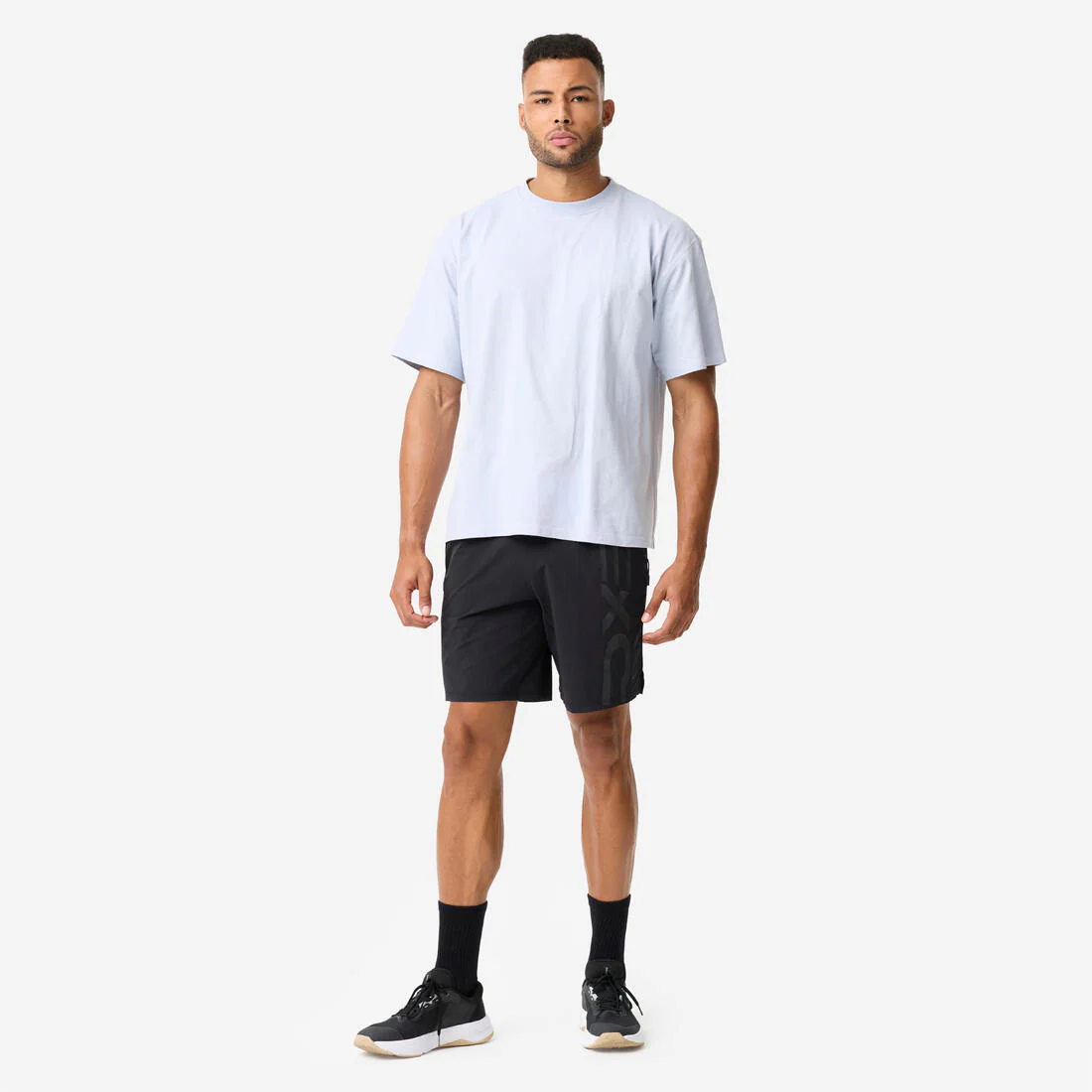 Camiseta manga corta Musculación corte ancho Hombre azul claro - Image 2
