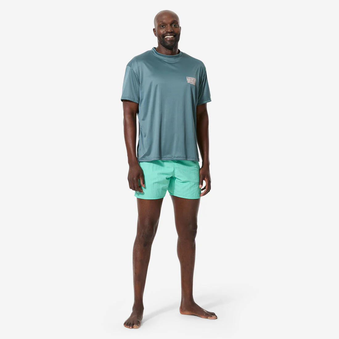 Camiseta protección solar Hombre manga corta UPF 50+ Verde - Image 2