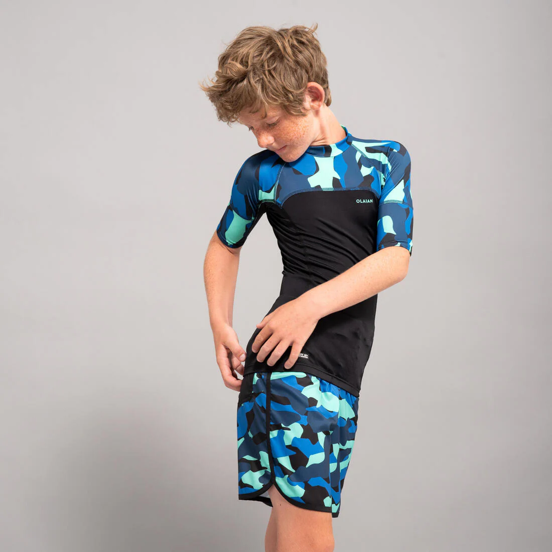 Camiseta protección solar manga larga Niños azul marino - Image 3
