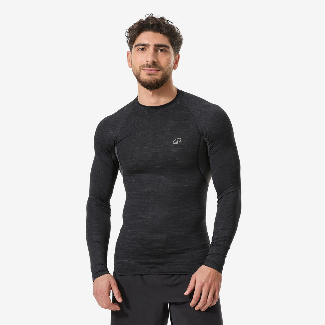 Camiseta protección solar manga larga sostenible Hombre Top 100 negro gris