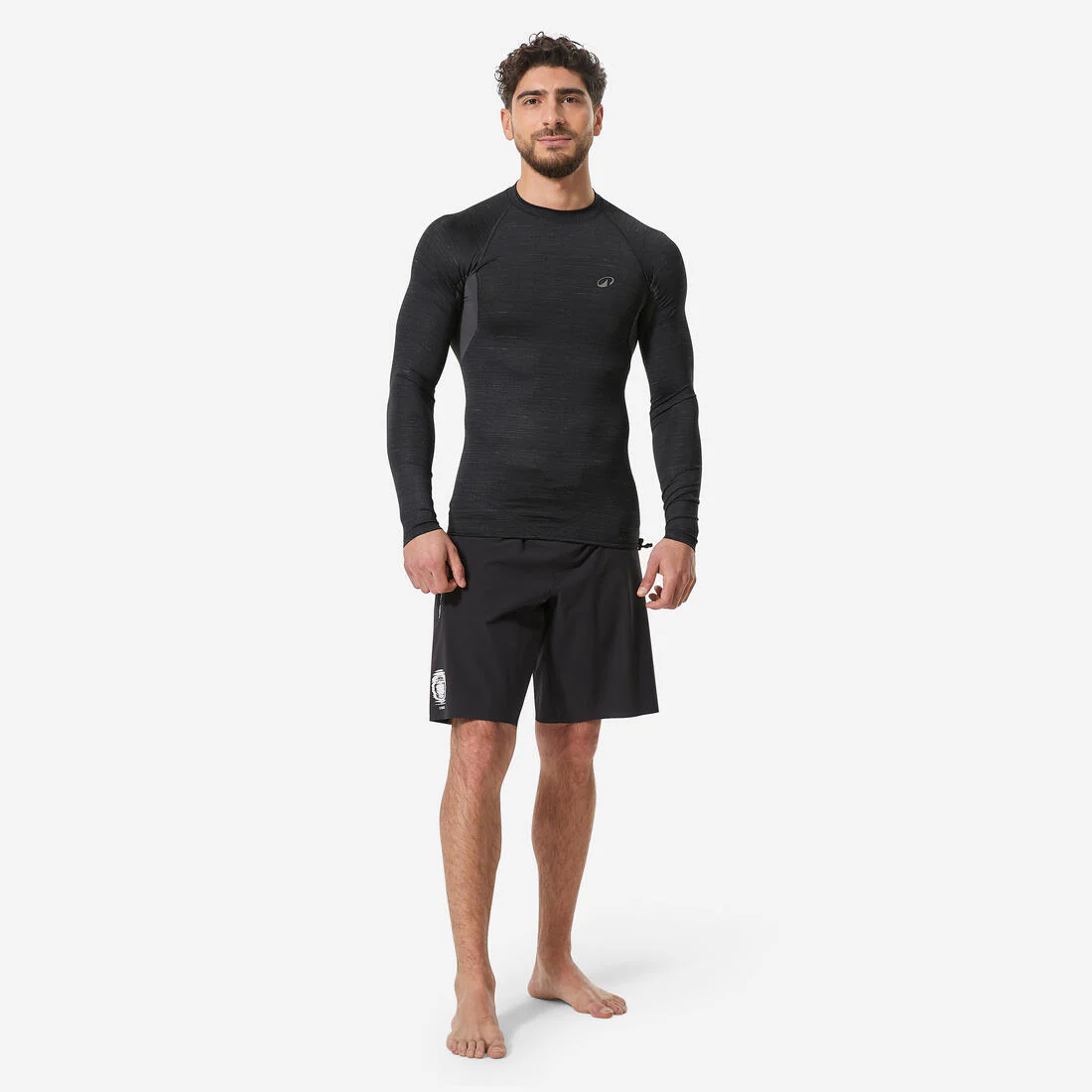 Camiseta protección solar manga larga sostenible Hombre Top 100 negro gris - Image 2