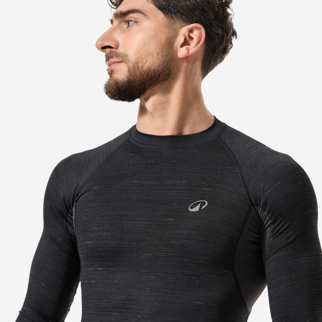 Camiseta protección solar manga larga sostenible Hombre Top 100 negro gris - Image 6