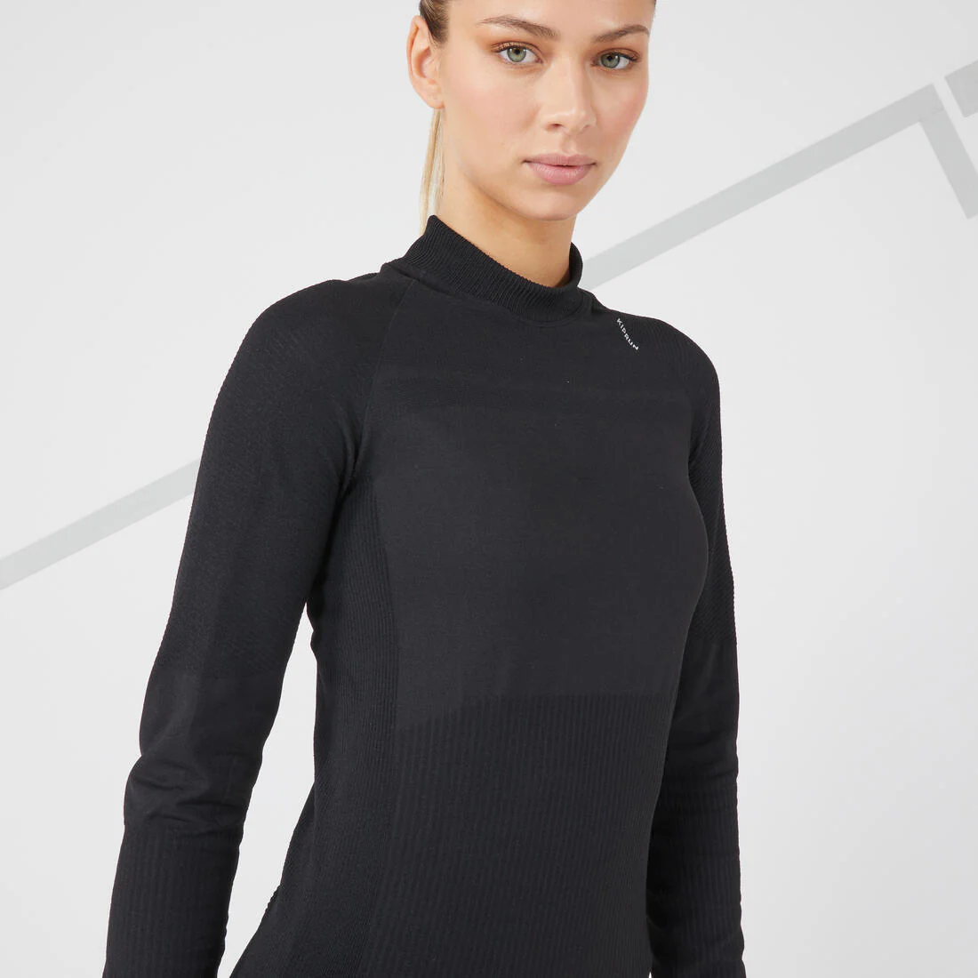 Camiseta running manga larga sin costuras Mujer Kiprun Skincare negro - Image 5