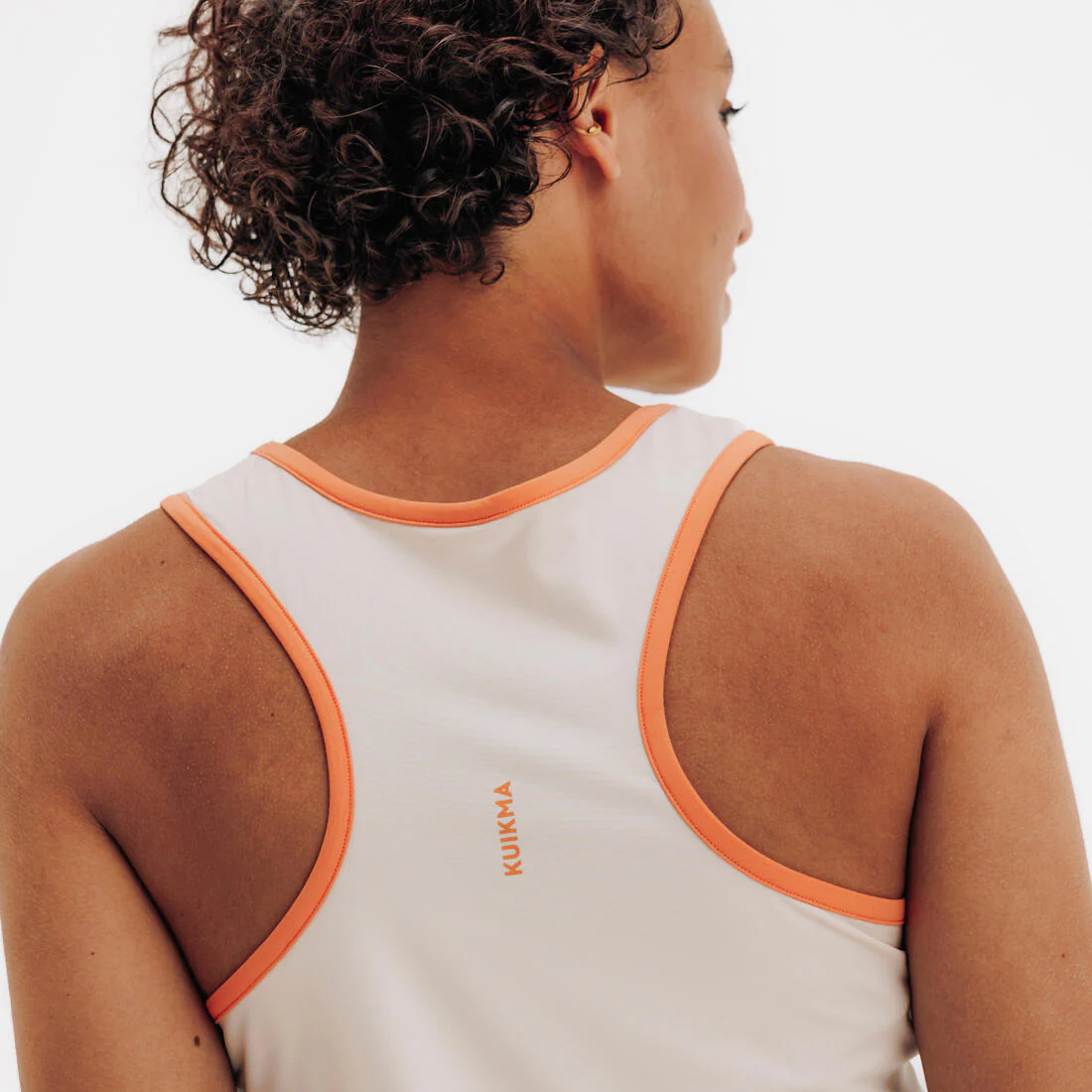 Camiseta sin mangas de pádel técnica y transpirable Mujer Kuikma PTK Light Beis - Image 3