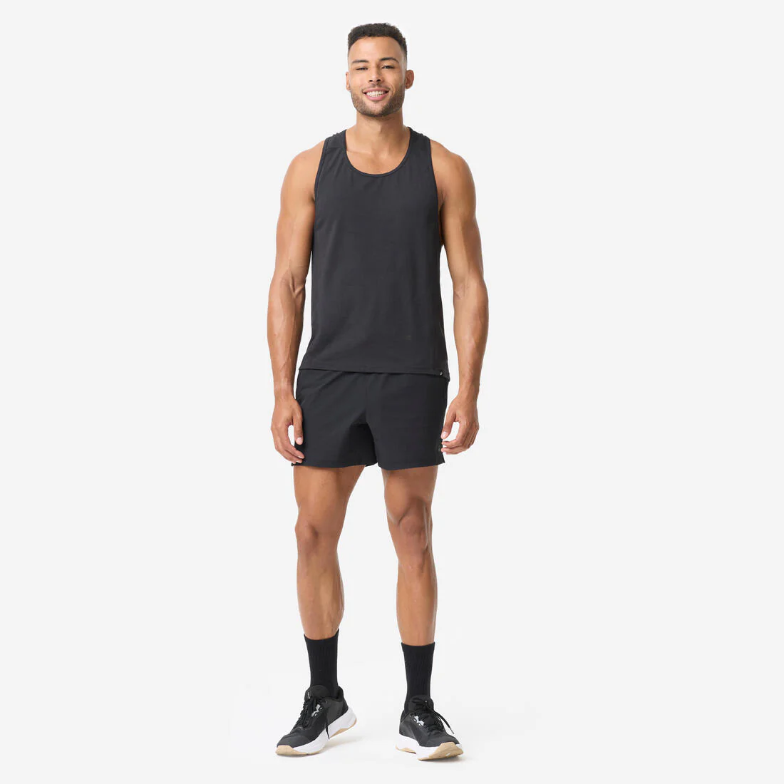 Camiseta sin mangas Fitness 58% algodón Hombre negra - Image 2