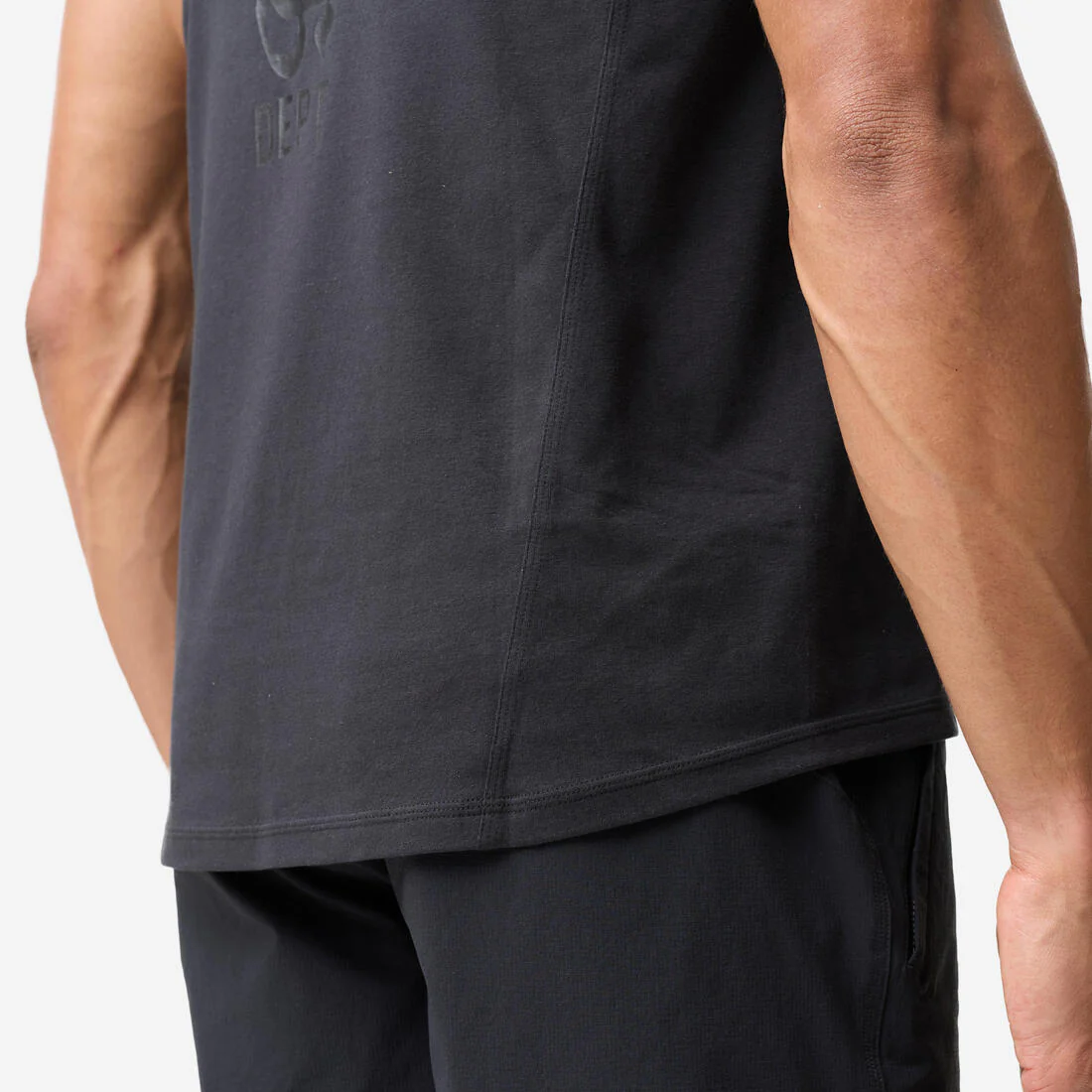 Camiseta sin mangas Fitness 58% algodón Hombre negra - Image 6
