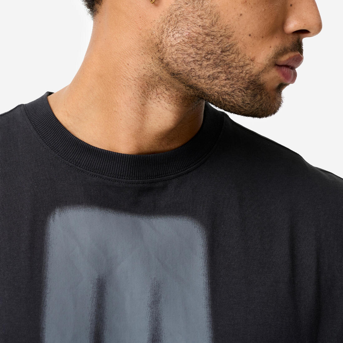 Camiseta sin mangas Gym 100% algodón oversize Hombre negra - Image 6