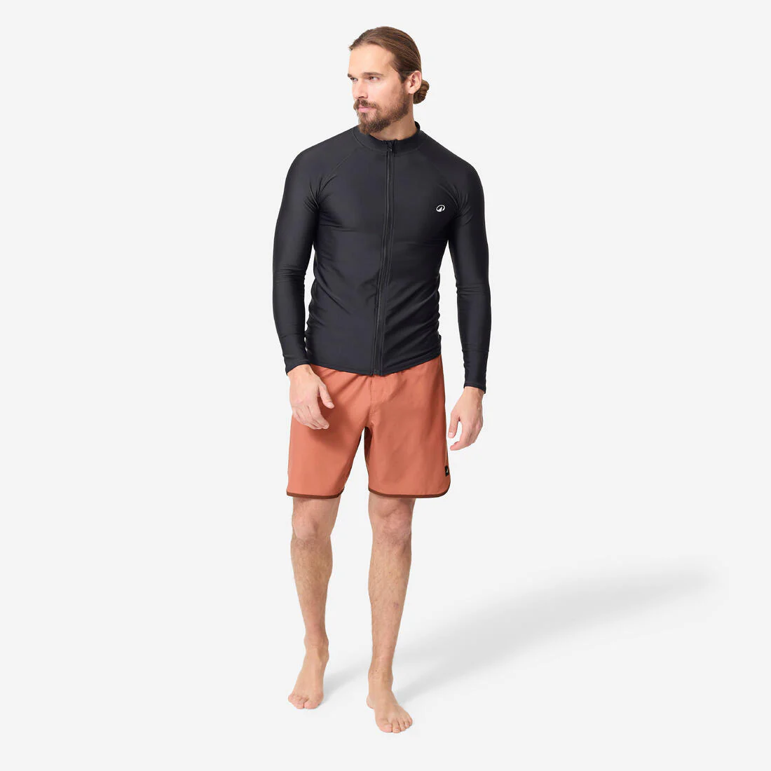 Camiseta Surf 500 Hombre Negro Cremallera UV UPF50+ - Image 2